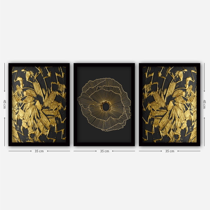 Wallity Cuadro Decorativo Enmarcado Desconocido de 3 Piezas
